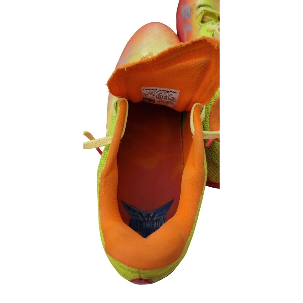 Under Armour Men’s Football Soccer Cleats Size 10 Neon Yellow Orange Pink Molded - Picture 7 of 8